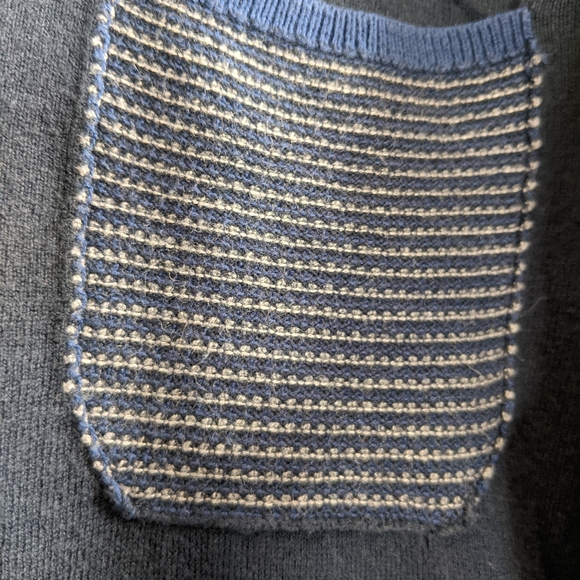 HUGO BOSS navy knit insert sweatshirt - Picture 3 of 11